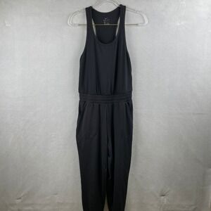 Nike Dri Fit Black Racerback Jumpsuit Romper Pockets Yoga Athleisure Gym Wmns XS